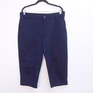 Croft‎ & Barrow Women's Navy Blue Capri Pants Office Wear Size 16 / #8096